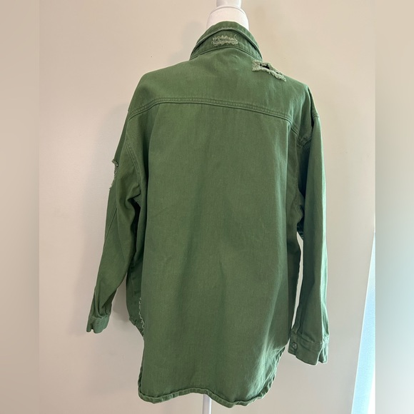Green mila and tiff ripped Jean jacket | XL ripped Jean jacket - Picture 6 of 11